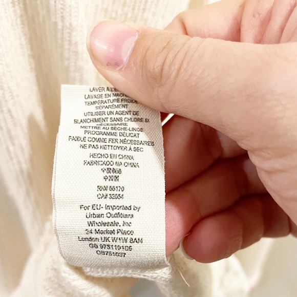 Free People Rainbow Thermal Henley Top Ivory M - Picture 9 of 16